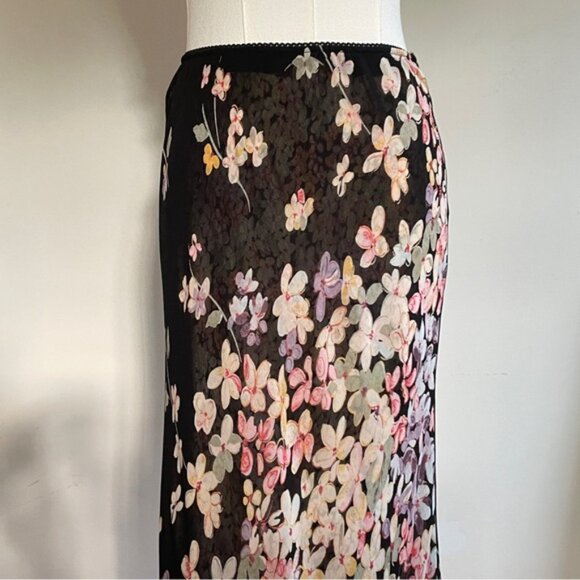 Maxi Chiffon Skirt Reversible Womens Small Floral  Whimsical Fairy Romantic Y2K - Picture 6 of 14